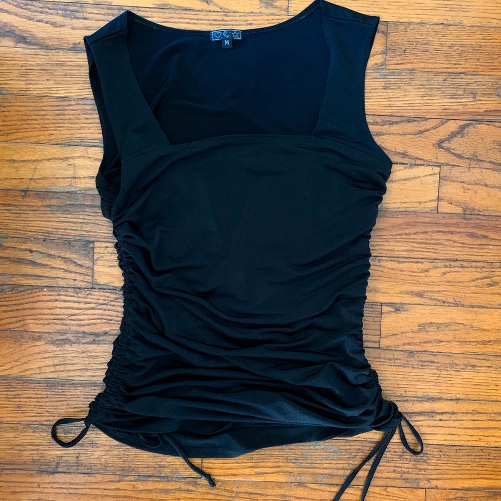 Ruched Square Neck Tank Top